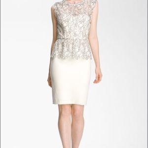 Alice + Olivia Shovan lace overlay peplum dress